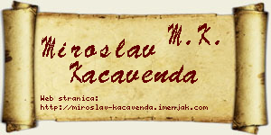 Miroslav Kačavenda vizit kartica